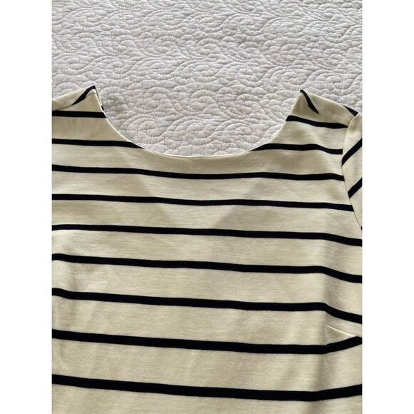 Banana Republic Factory Striped Bodycon Dress Size 8 White Knee Length - Picture 5 of 11